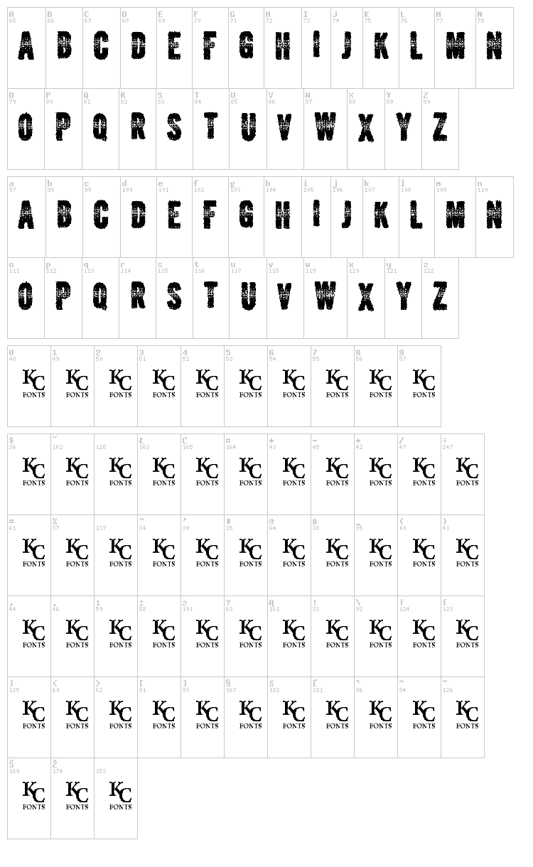 Verbal Diarrhea font map